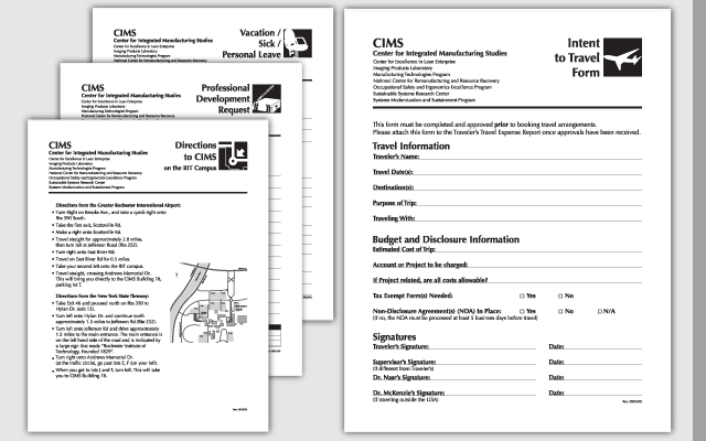 Overview of forms in system